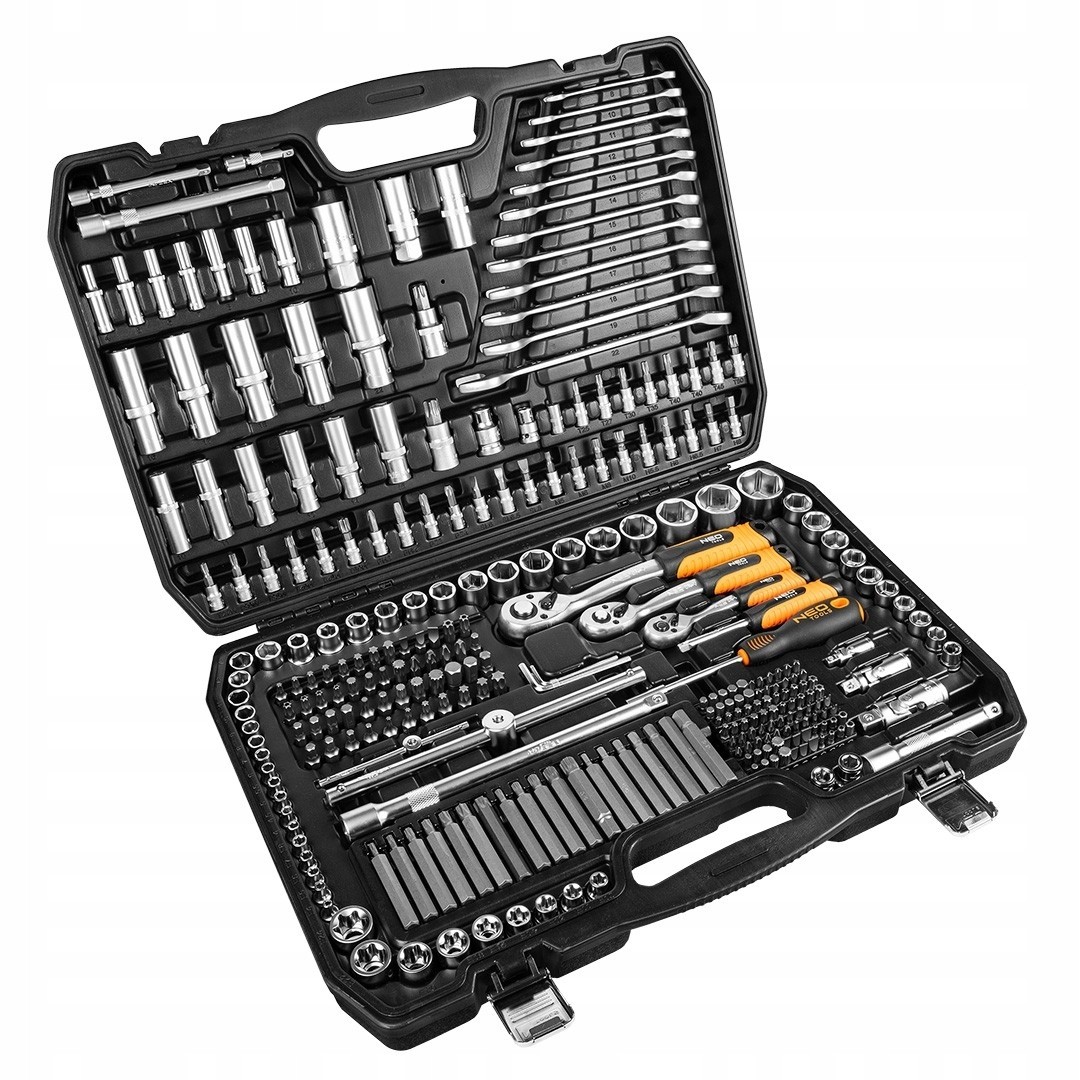 Nástrčkové kľúče 300 ks. 1/2", 3/8", 1/4" v kufri NEO TOOLS